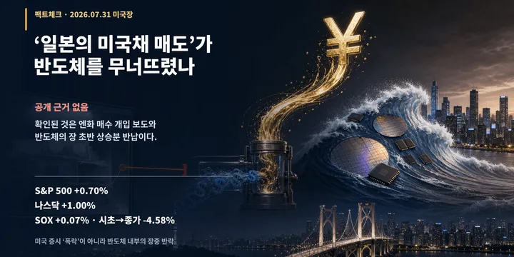 일본이 미국채를 팔아 반도체가 폭락했나? 8월 3일 한국장 체크