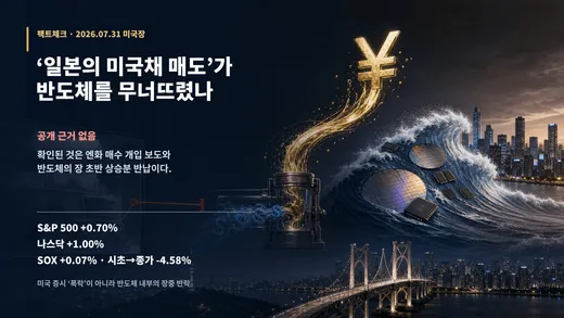 일본이 미국채를 팔아 반도체가 폭락했나? 8월 3일 한국장 체크