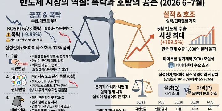 반도체 시장의 역설 — 수출은 사상 최대인데 왜 주가는 폭락했나 (수급·펀더멘털·매크로 검증)