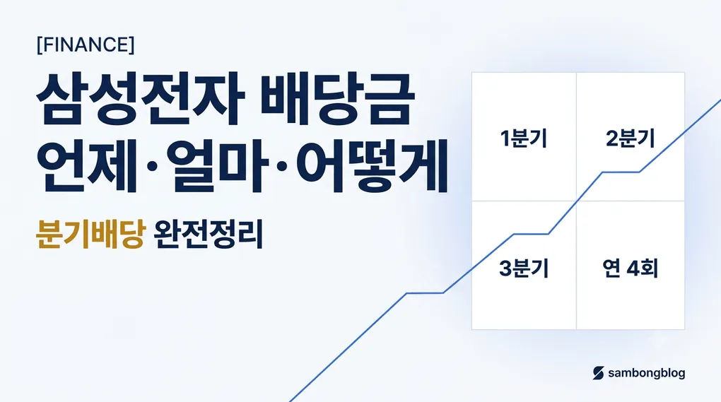 삼성전자 배당금, 언제 얼마나 받나 — 배당 일정·수익률·받는 법